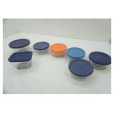 7ct Pyrex Glass Bowls & Lids
