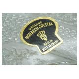 Vintage Hollywood Regency Centerpiece Set. Footed Crystal Compote Bowl & Candle Holders