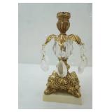 Vintage Hollywood Regency Centerpiece Set. Footed Crystal Compote Bowl & Candle Holders