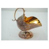 Vintage Ornate Footed Sugar Scuttle and scoop