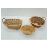 3ct cute small wicker baskets