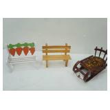 Decorative Teddy Bear/Doll Wooden Benches and Vintage Sled