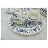 Vintage Blue Dinnerware. Meakin Ironstone & Wedgewood (2 different sets combined)