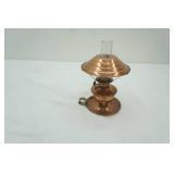 Vintage Copper Oil Lamp. Small 8" tall