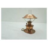 Vintage Copper Oil Lamp. Small 8" tall