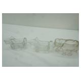 Vintage Clear Pressed Glass Creamers 3ct