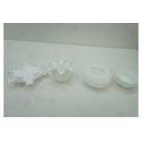 Vintage Fenton White Milk Glass Hobnail Pieces