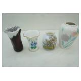 Vintage Cased Amethyst Glass vase,Tiffany & Co . Clematis Trumpet vase ,Noritake vase,Floral vase