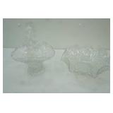 Crystal Basket 8"x 6"x 11" & Crystal Serving Bowl 9.5" diameter by 4" tall
