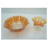 Vintage Iridescent Marigold Carnival Glass Pieces