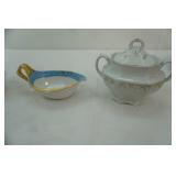 Vintage China Gravy Boats, Covered Sugar Bowl, Creamer
