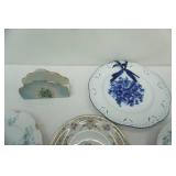 Vintage Collectors Porcelain Plates and Napkin Holder