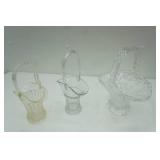 3ct Vintage Crystal Baskets