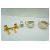 Vintage 22k gold 50th anniversary creamer and sugar