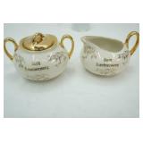 Vintage 22k gold 50th anniversary creamer and sugar