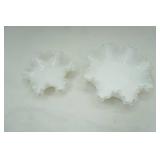 Fenton Silver Crest White Milk Glass Dishes 2ct
