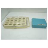 Vintage Thread Box with Storage and Vintage Pattern Disks and Tin