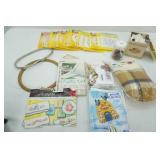 Sewing Hot Iron Transfers, Needle point kit, buttons and other sewing supplies