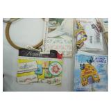 Sewing Hot Iron Transfers, Needle point kit, buttons and other sewing supplies