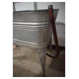 Vintage Reeves Double Wash Tub with hoses, on wheels, good condition