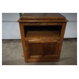 Oak Wood Cabinet w/swivel top (modeled after an old-fashioned ice box)