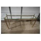 Glass top sofa table 15" x 52" x 27"