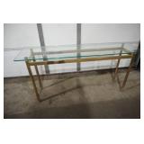 Glass top sofa table 15" x 52" x 27"