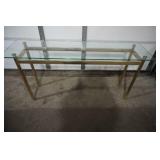 Glass top sofa table 15" x 52" x 27"