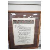 Framed Needlepoint Psalm 23. "Needle Art of the Old World" Collection