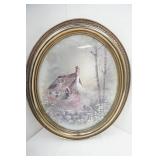 Vintage 1982 Syroco Oval Framed Cottage