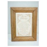 14"x 11" Vintage Framed Silk Art "Art of Marriage"