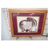 13x16.5" Framed & Matted Needlepoint "Isaiah 40:31"