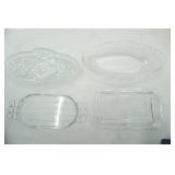 Vintage Crystal/Clear Glass Relish Trays & Butter Dishes