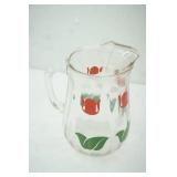 Vintage Anchor Hocking "Nina" Greenhouse Red Tulip Pitcher