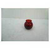 Vintage Anchor Hocking Royal Ruby Red Glass Ivy Ball Vase 4"x2.5" diameter
