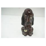 Vintage Enesco Basset Hound Dog ceramic coin bank. 6.5" tall