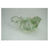 Vintage hand-blown art glass bird figurine. 2" tall by 3" long