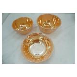 Vintage Anchor Hocking Fire-King "Peach Lustre" bowls