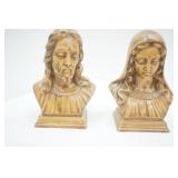 Vintage Holland Mold Jesus and Virgin Mary 8" tall