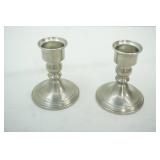 Pair of Vintage Web pewter weighted candlestick holders 2ct