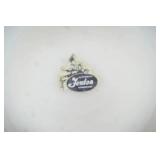 Vintage Vaseline Glass Sawtooth Candle Cup; Fenton Satin Custard Ruffled Vase