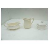 vintage china gravy boat and creamer, LA Ceramica VBC lidded dish