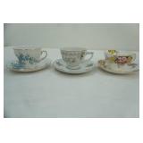 Collection of Vintage Tea Cups and Saucers