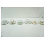 Collection of Vintage Tea Cups and Saucers