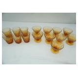 Vintage Seneca Driftwood Amber dessert dishes (9ct) & tumblers (6ct)
