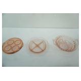 1930s Pink Depression Glass Pieces