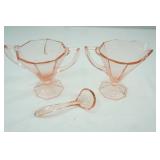1930s Pink Depression Glass Pieces. Westmoreland Doreen