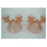 1930s Pink Depression Glass Pieces, Federal Glass Wigwam Windmill