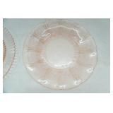 1930s Pink Depression Glass Plates 5ct