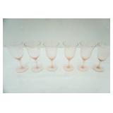 1930s Pink Depression Glass Wine Glasses (3 different patterns)